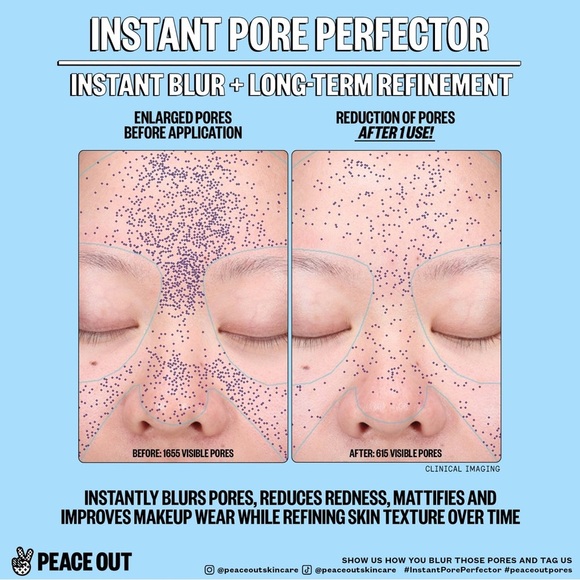 Peace Out Skincare Instant Pore Perfector - 23g/0.8oz - NWB‎ - Picture 3 of 11